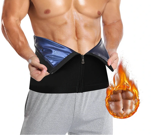 Men's Performance Waist Trainer Sauna Belt – Sweat Slimming Corset with Zipper for Weight Reduction Workouts