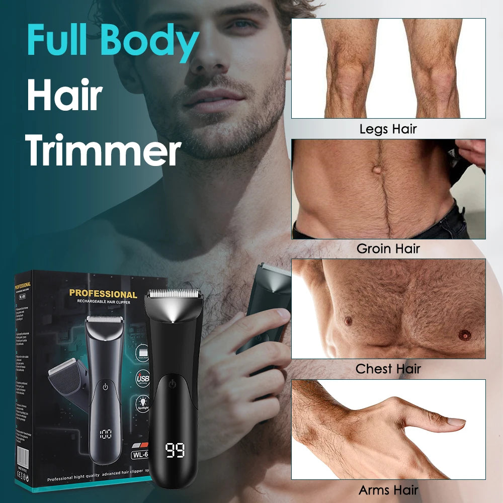 Body Hair Trimmer for Men & Women | Pubic Hair Shaver, Groin & Bikini Trimmer